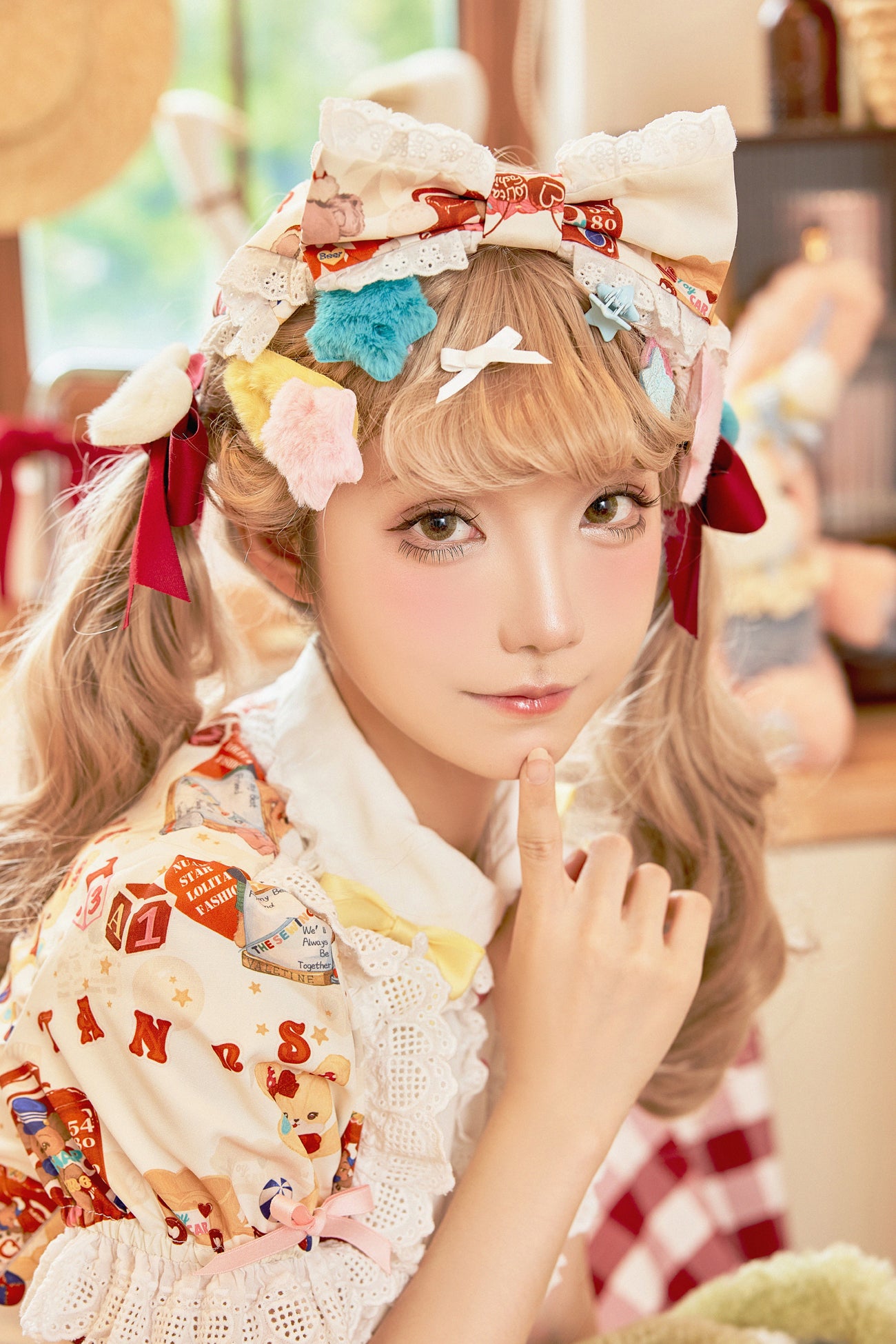 Nn Star~Sweetberry Baby~Kawaii Lolita Bear Print OP S beige KC 