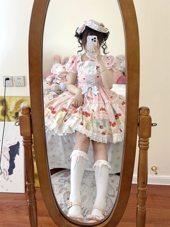 Dark Star Island~Honey Bunny Cake~Sweet Lolita JSK/OP/Strap SK/Shirt   