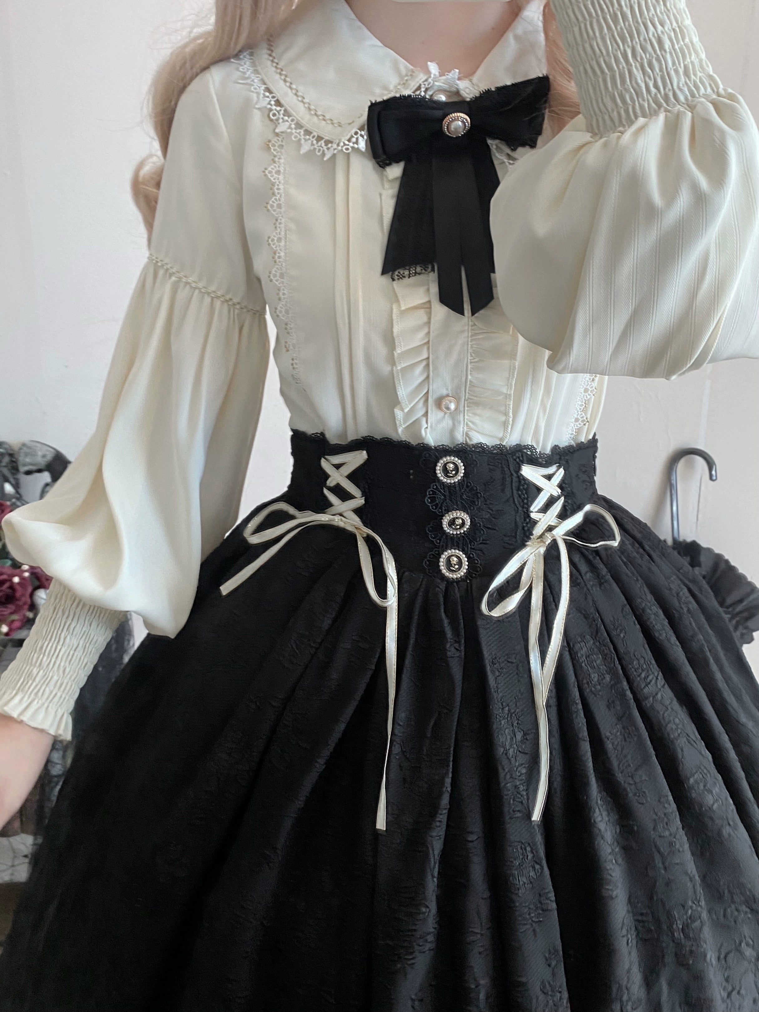 DMFS Lolita - Sweet Lolita Blouse Vintage Mutton Sleeves Winter Lolita Shirt
