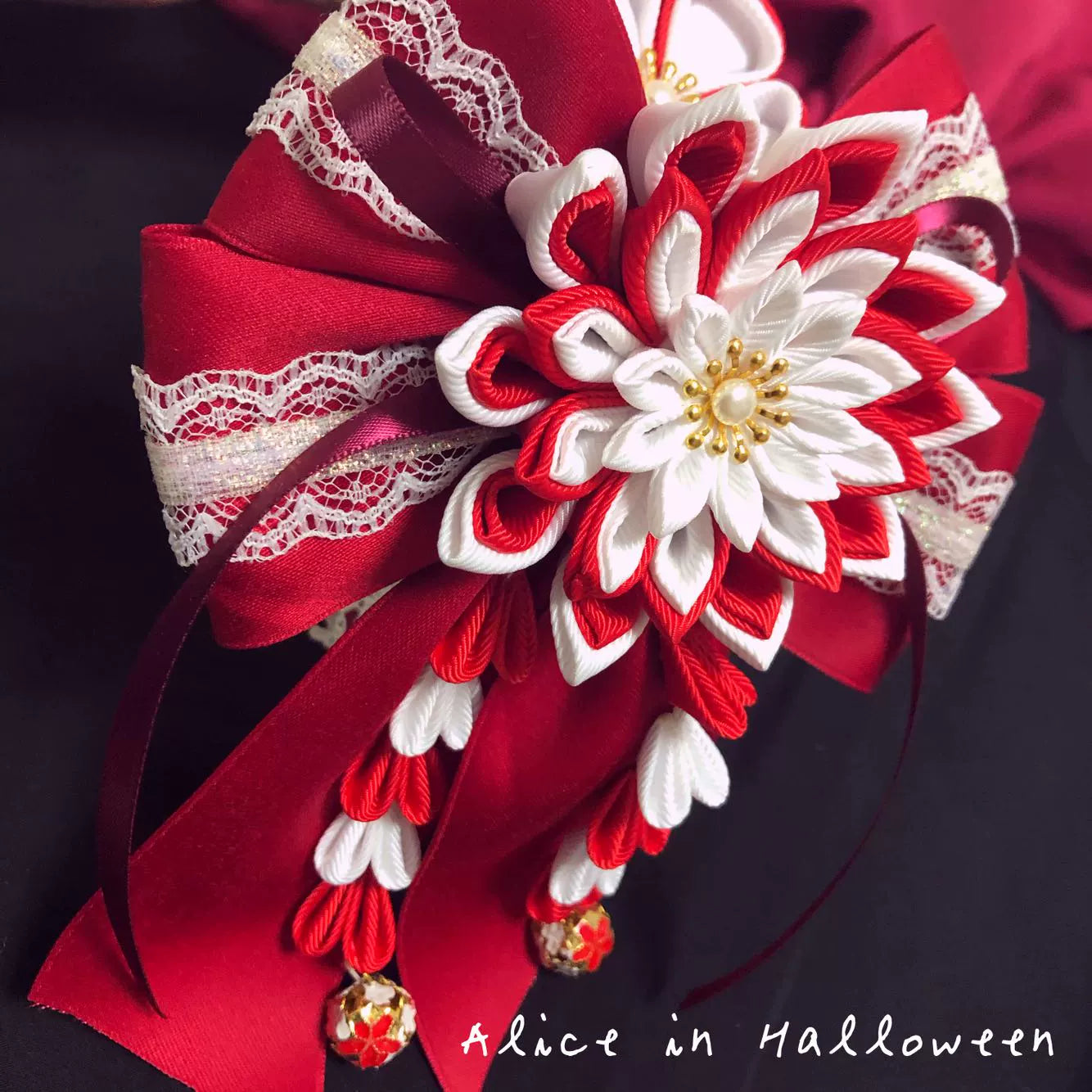 (BFM)Halloween Alice~Daydream~Lolita Accessories KC Hairpin Lace Tassels   