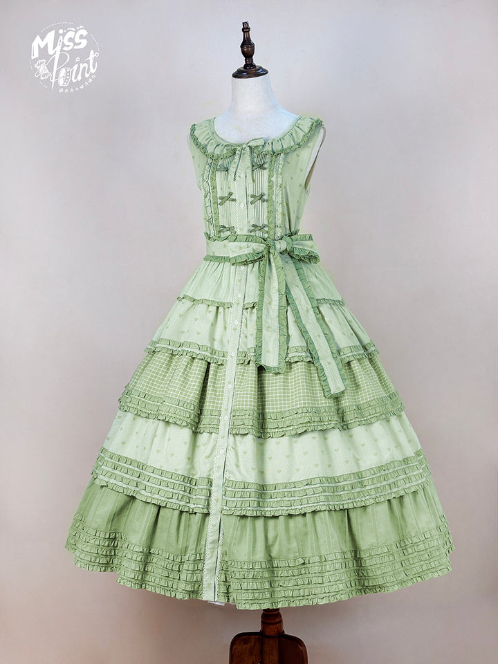 Miss Point~Garden Sunflower~Country Lolita JSK Five-Tiered Open Front Dress (2XL L M S XL XS) 42509:742465