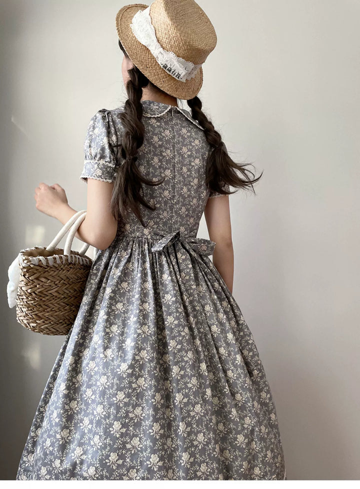 Akane Alois~Hana Shinfu~Country Lolita Flower Print OP Dress   