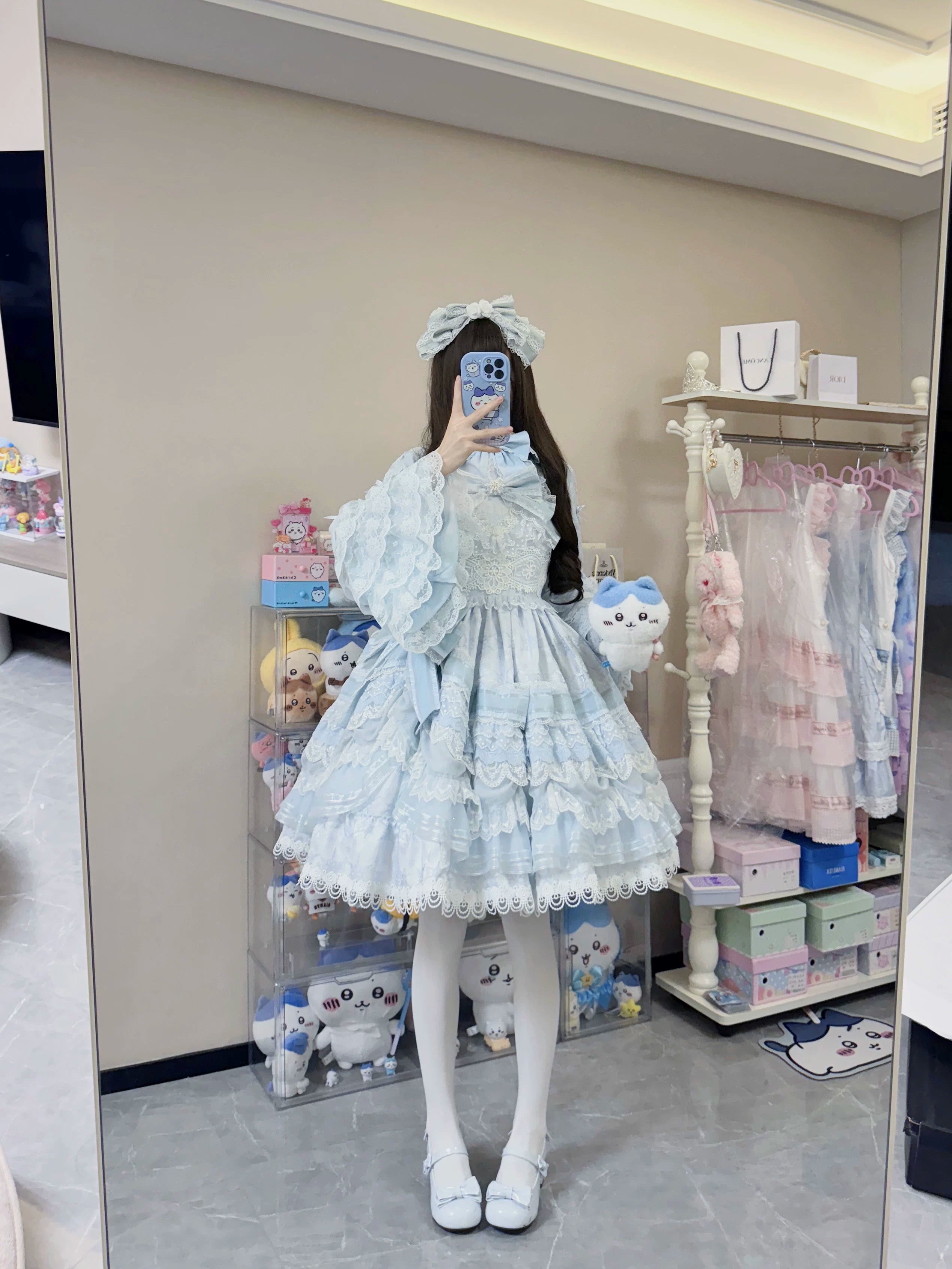 Fermented Milk Puff - Slim Fit Sweet Lolita Shirt, Hime Sleeve