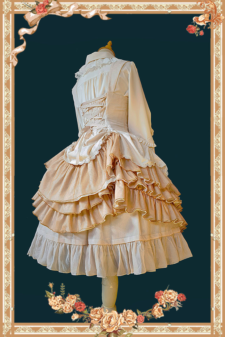 Infanta~Waltz~Classic Lolita JSK Tiered Dress with Bunny Ear Blouse