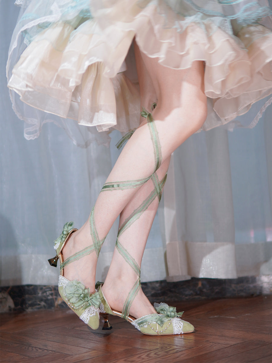 Sky Rabbit~Two~Fresh and Elegant Lolita Heels 35 heel height 5cm 