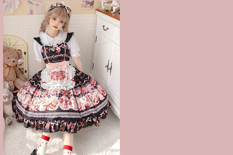 OCELOT~Sweet Lolita Lolita JSK and SK Rabbit Strawberry Dress