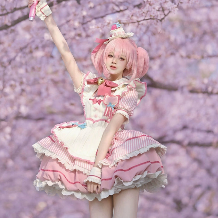 Sakurahime~Berry Bubble~Cute Lolita OP Dress Two Kawaii Styles XS OP + apron (flower bud style) 