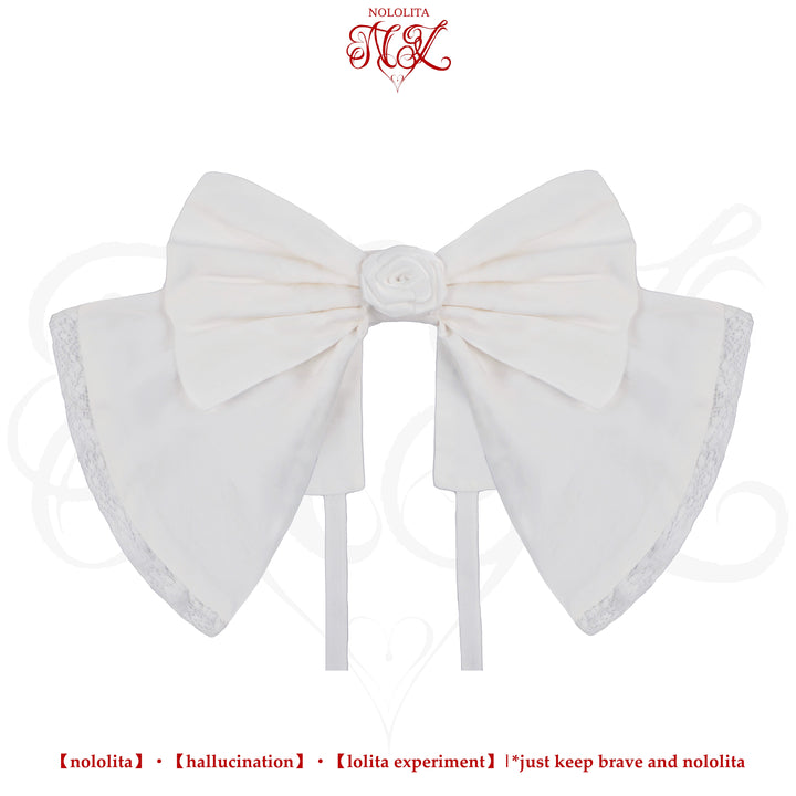 Nololita~Nightingale~Old School Lolita Shirt with Detachable Sleeves Bow tie only - white (choose M) XS