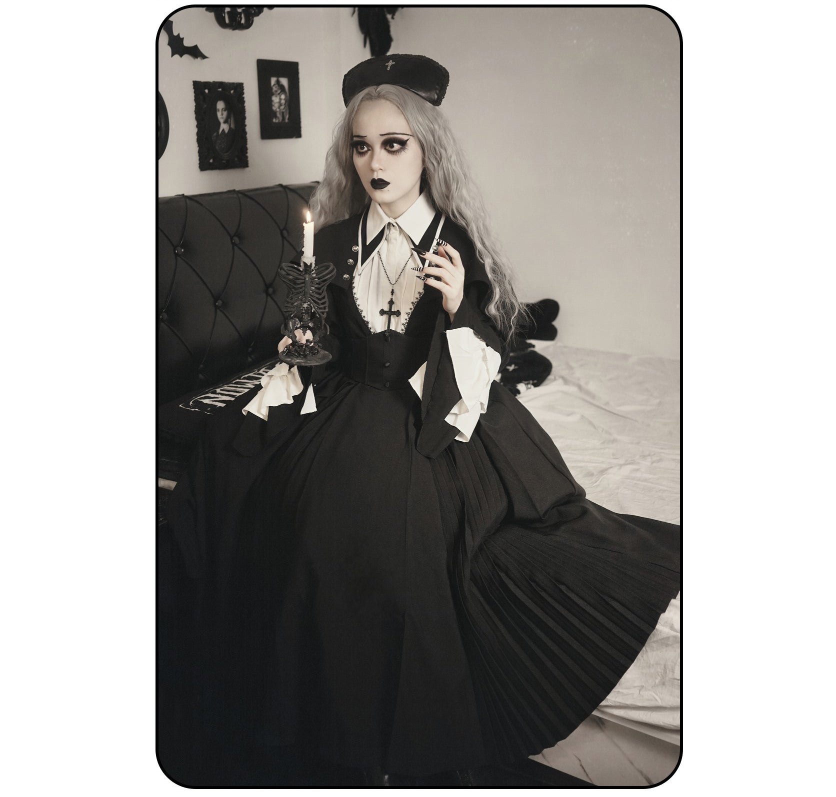 Susin Lolita~Cross Praise~Nun Style Gothic Lolita Dress and Blouse 12878:182238