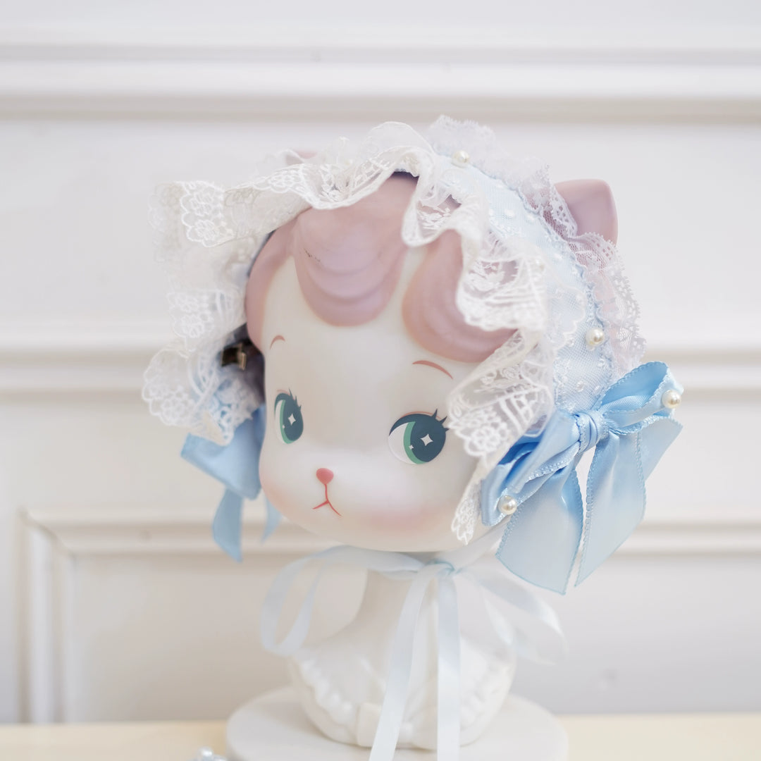 Mengfuzi~Old School Lolita Headdress Lovely Lolita BNT and Accessories Batch 6 Blue Hairband Only