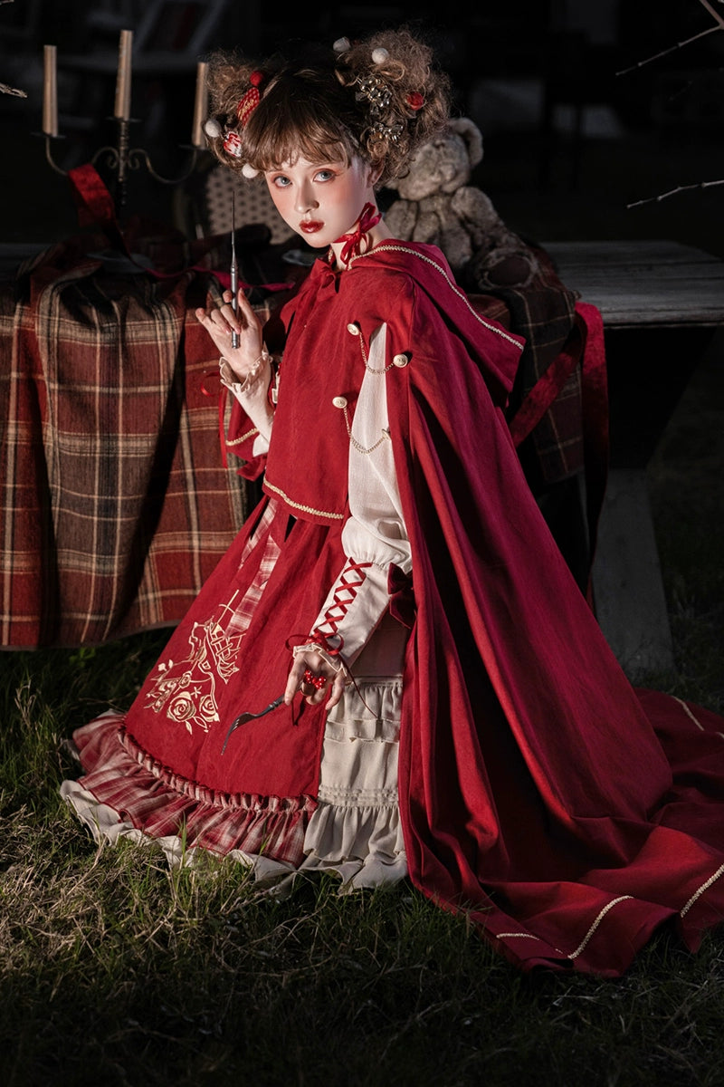 Your princess~Sweet Lolita Red OP Dress Set for Christmas   