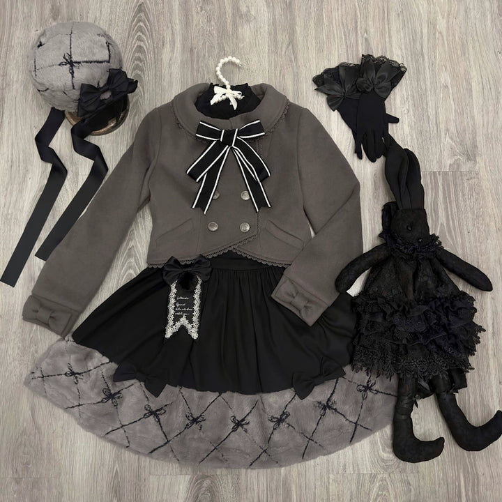 LeMiroir~Winter Solstice Coat~Sweet Lolita Woolen Coat Embroidery Skirt Short Outwear 40360:657080