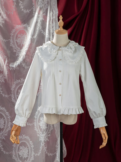 3 Puppets~Phalaenopsis~Doll collar Kawaii Lolita Cotton Shirt   