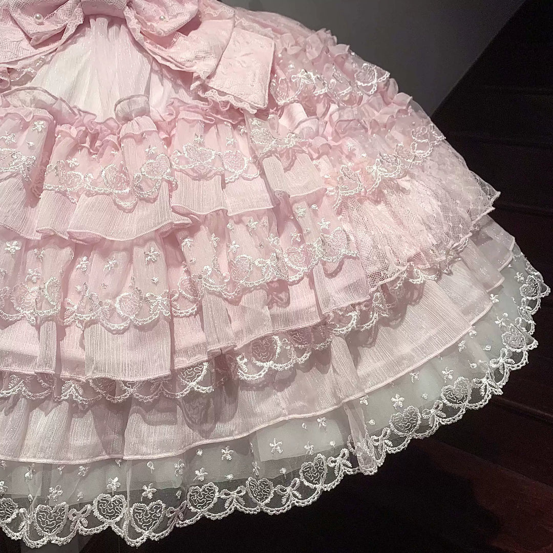 Sugar Girl~Love Overture~Sweet Lolita JSK Suit Tiered Ruffles Skirt 40624:685304