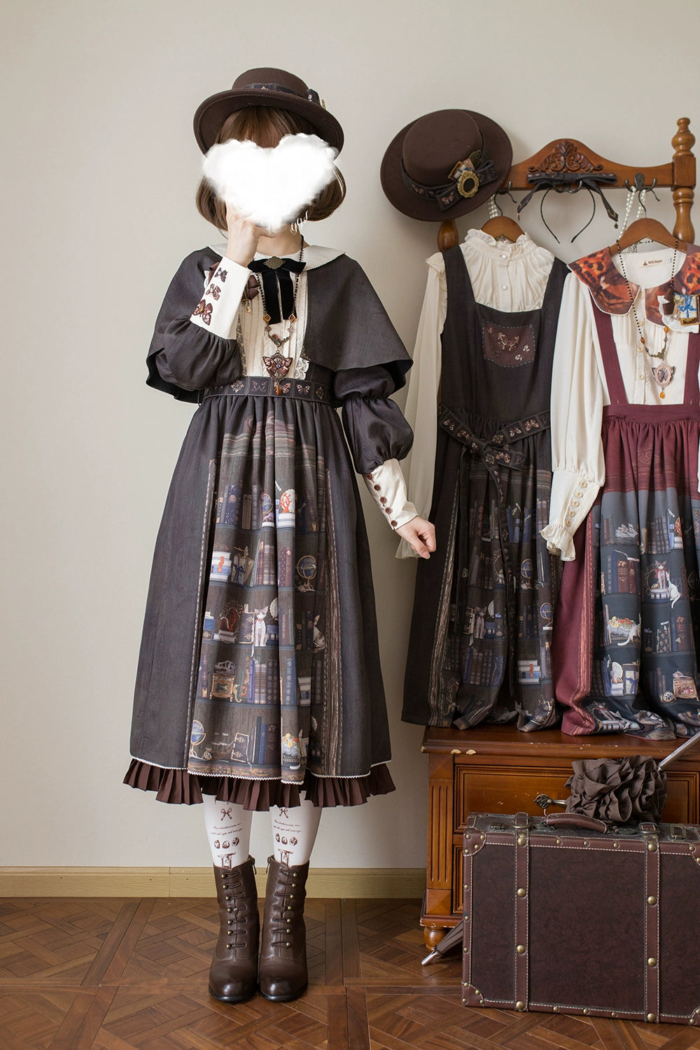 Miss Point - German Bookshelf - Classic Lolita OP Dress & Detachble Cape 44023:792394