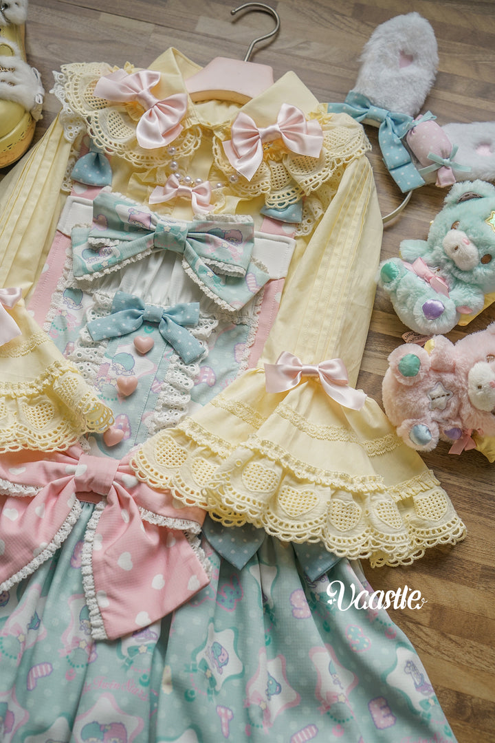 Vcastle~Sweet Crepes~Sweet Lolita Shirt with Princess Sleeves and Bow Chain 42109:726617