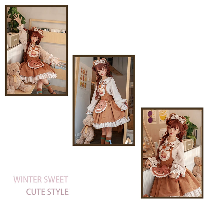 OCELOT~Sweet Lolita JSK Cute Bear Lolita Dress Set