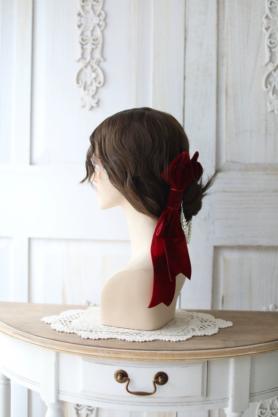 SweetDreamer~Retro Lolita Hair Clip Bow Pearl Handmade Headdress   