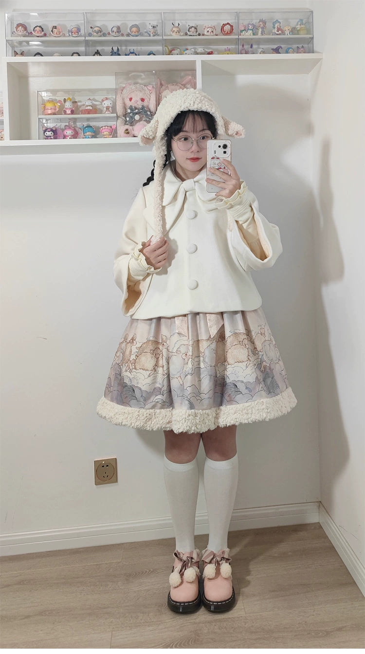 Beleganty~Annie~Retro Lolita Short Coat Woolen Bell Sleeve Outwear   