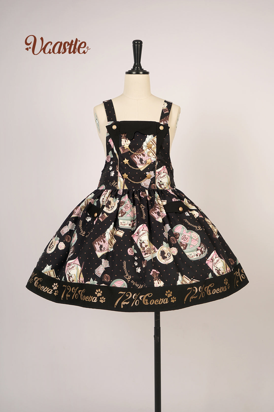 Vcastle~Mocha Choc~Kawaii Lolita Slopette Dress Suit Multicolors S black suspender skirt 