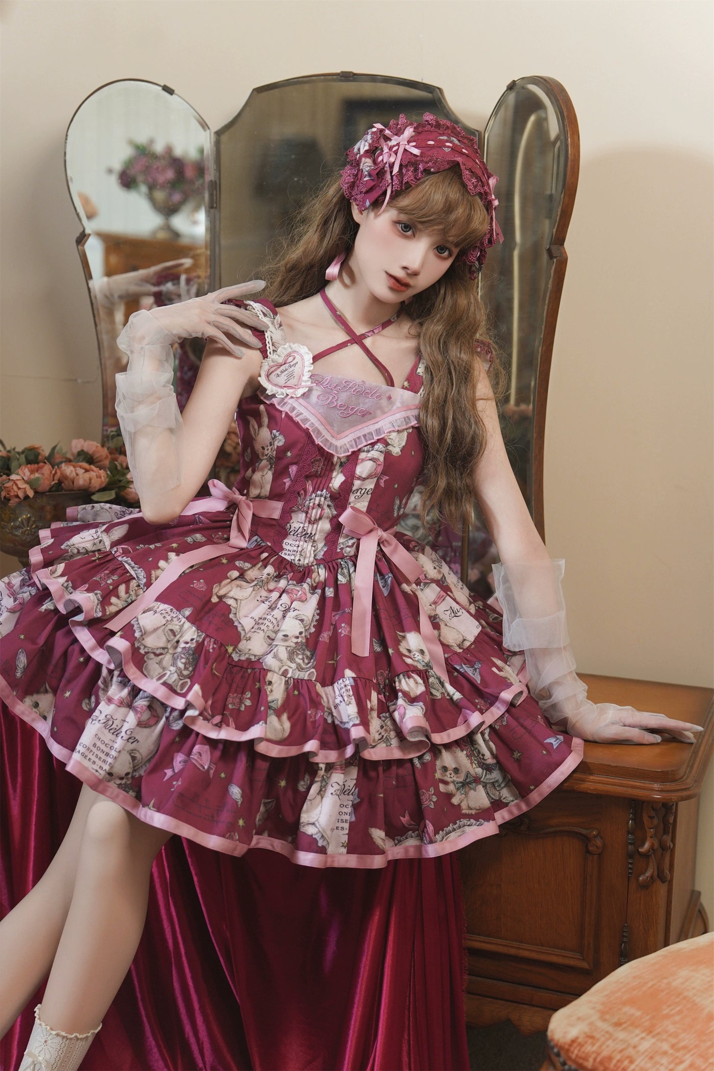 Babyblue~Vintage Lolita JSK Dress Doll Style Cake Dress   