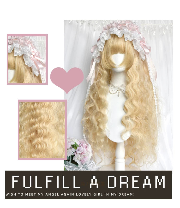 Doll-like Lolita Long Curly Wig, Comic Sideburns