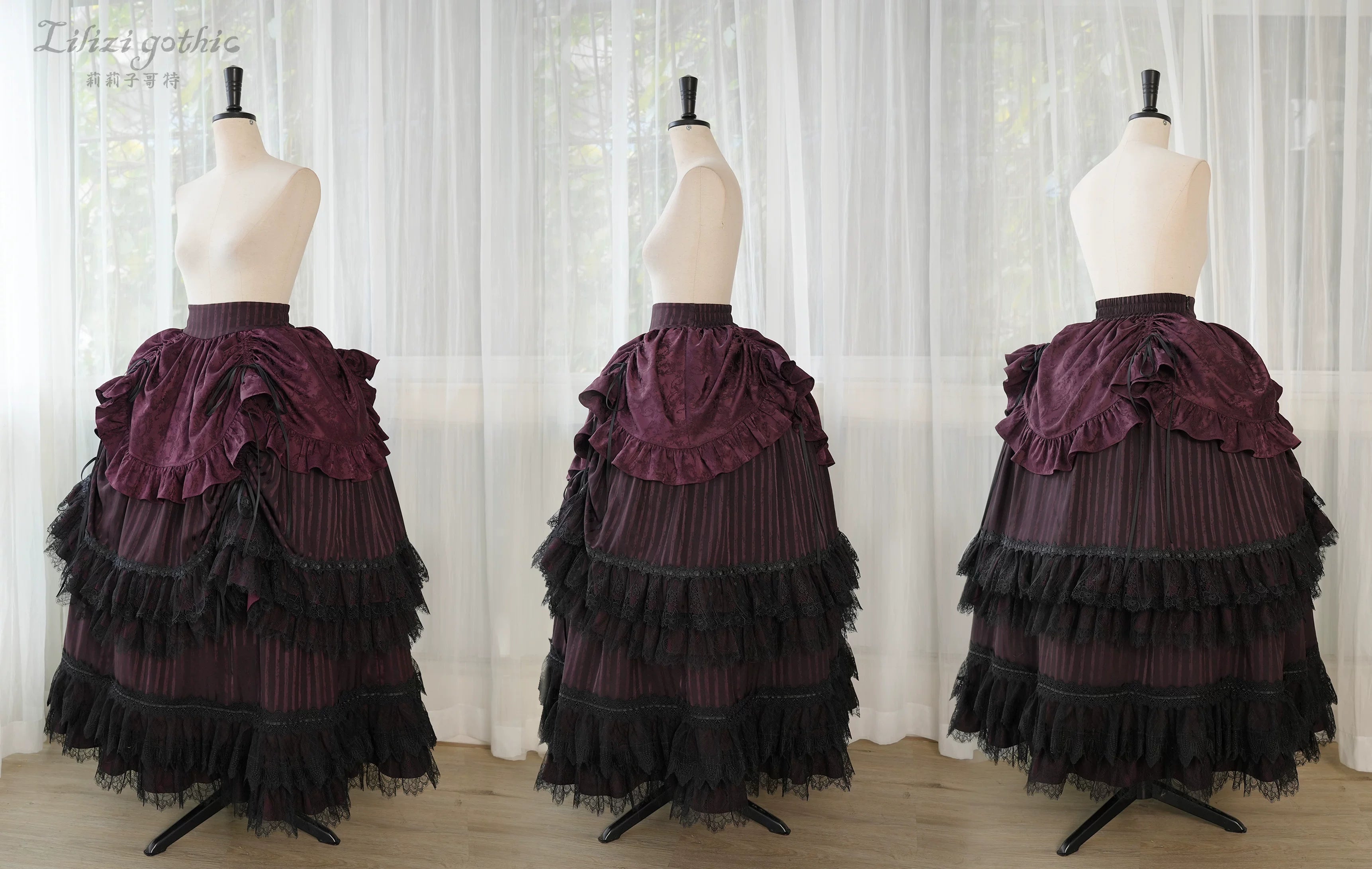 Victoria's Praise - Gorgeous Gothic Lolita Blouse & High-low Hem Skirt (L M S XL XS) 44898:828062