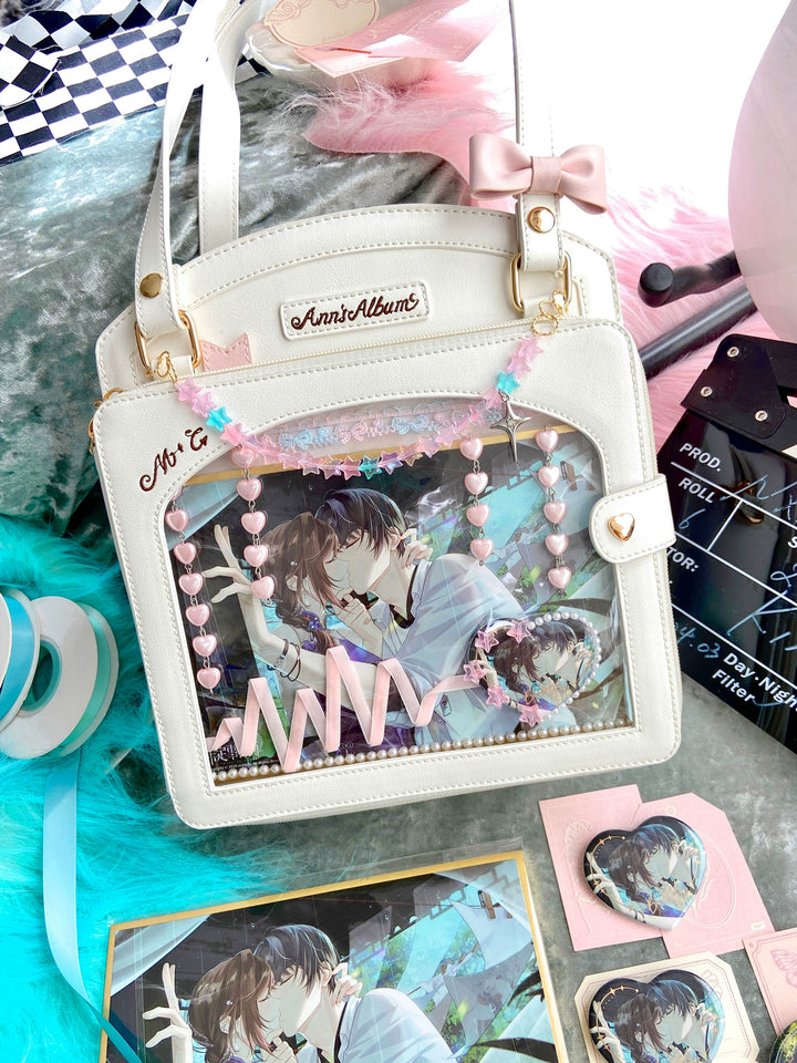 Morning Glory~Kawaii Lolita Checkered Itabag Multicolors white-in stock