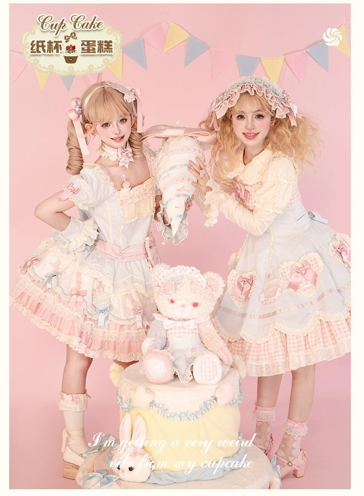 Mademoiselle Pearl~Cup Cake~Sweet Lolita OP Dress Kawaii Lolita JSK SK   