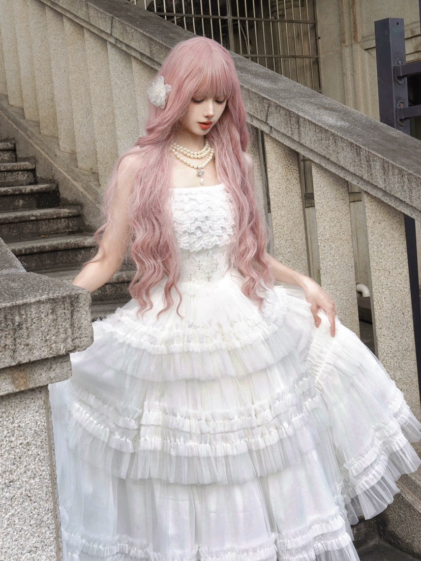 Sara Bell~Hailey~Elegant Lolita JSK Dress with Large Tiered Voile Hem 43090:765191