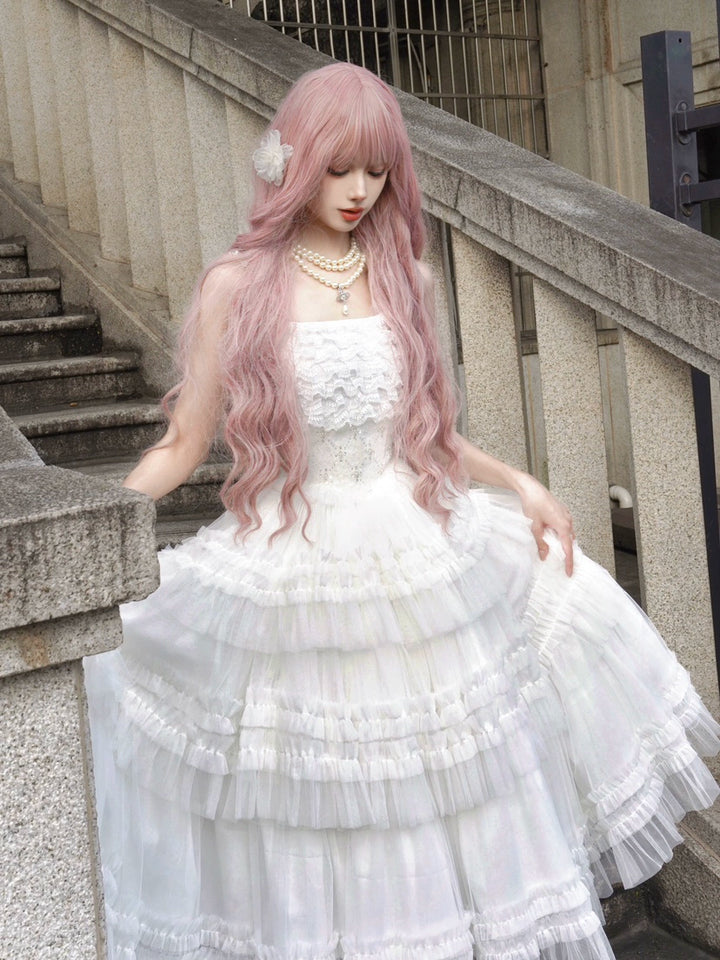 Sara Bell~Hailey~Elegant Lolita JSK Dress with Large Tiered Voile Hem 43090:765191