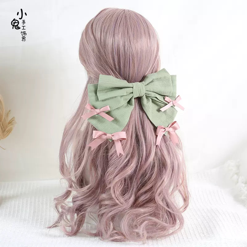 Xiaogui - Four O'clock Flower - Cotton Doll-like Lolita Headdress grass pink spring clip (10cm 2 pieces)