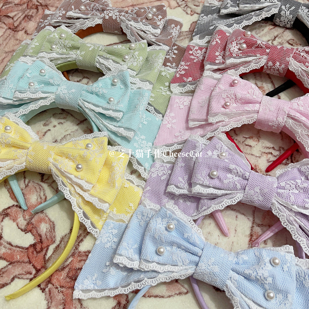 (Buyforme)Cheese Cat~Sweet Lolita KC Lace Butterfly Lolita KC with Pearl   