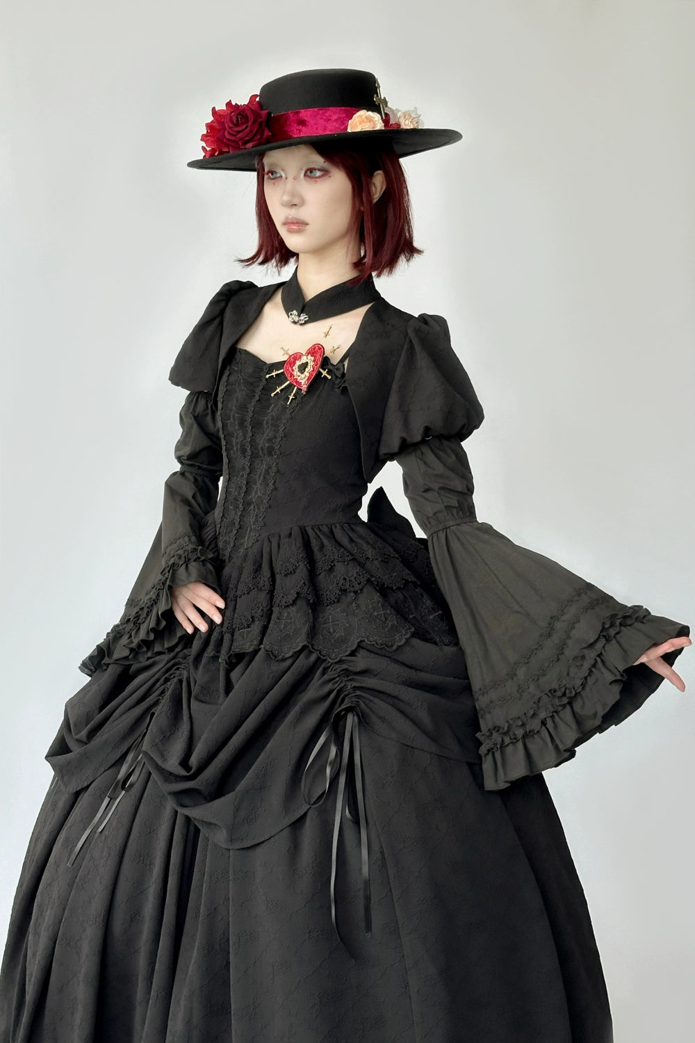 (BFM)Dark Star~Moonlight Sigh~Gothic Lolita Heart BNT Brooch Hat Lolita Accessories   