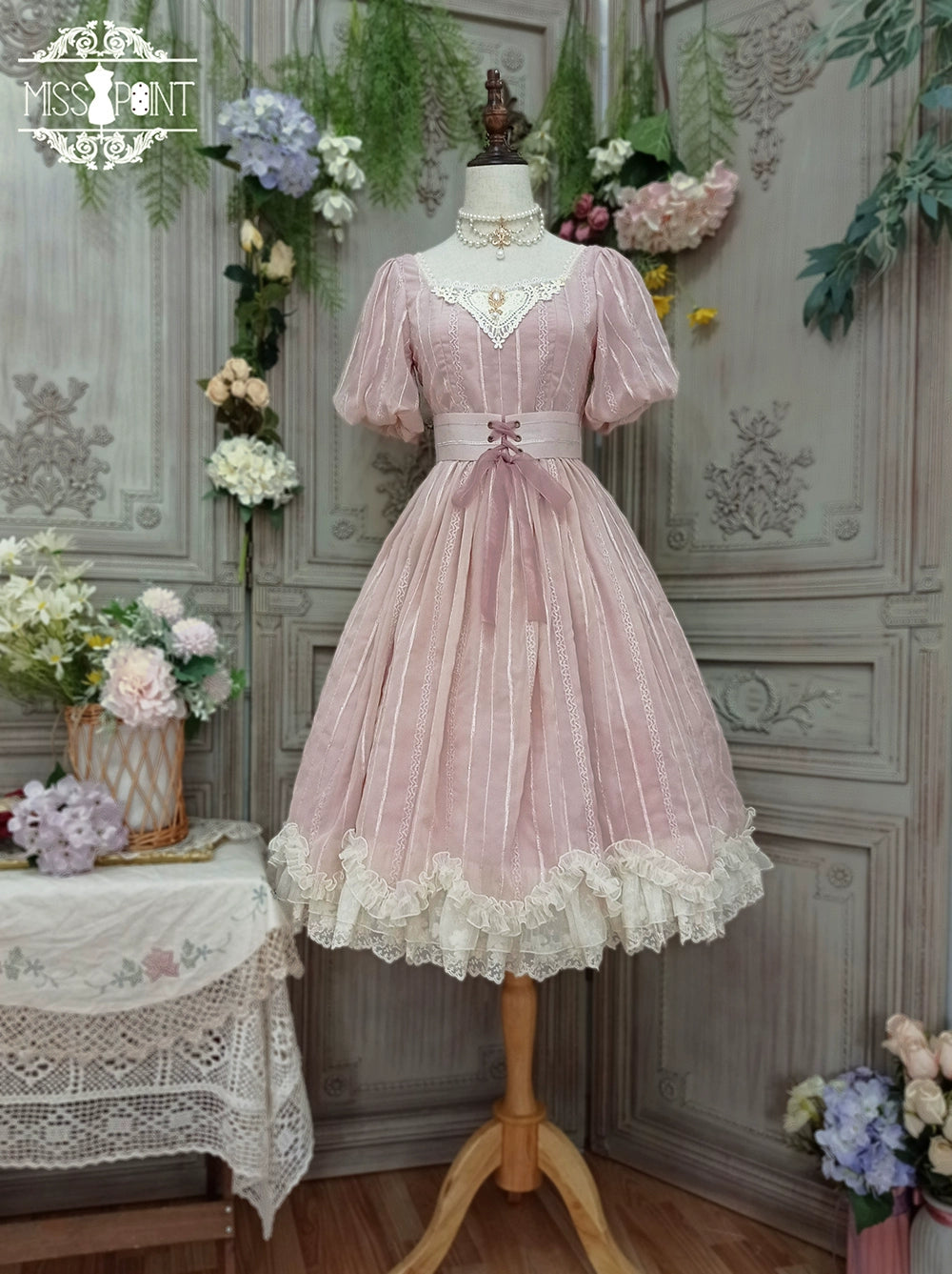 Miss Point - Tulip - Classic Lolita OP Dress Short Sleeve Dress Multicolors