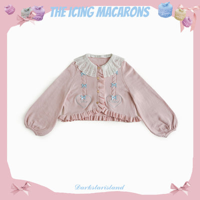 (BFM)Dark Star Island~Sugar Frost~Sweet Lolita Cardigan Knit Embroidered Sweater free size baby pink 