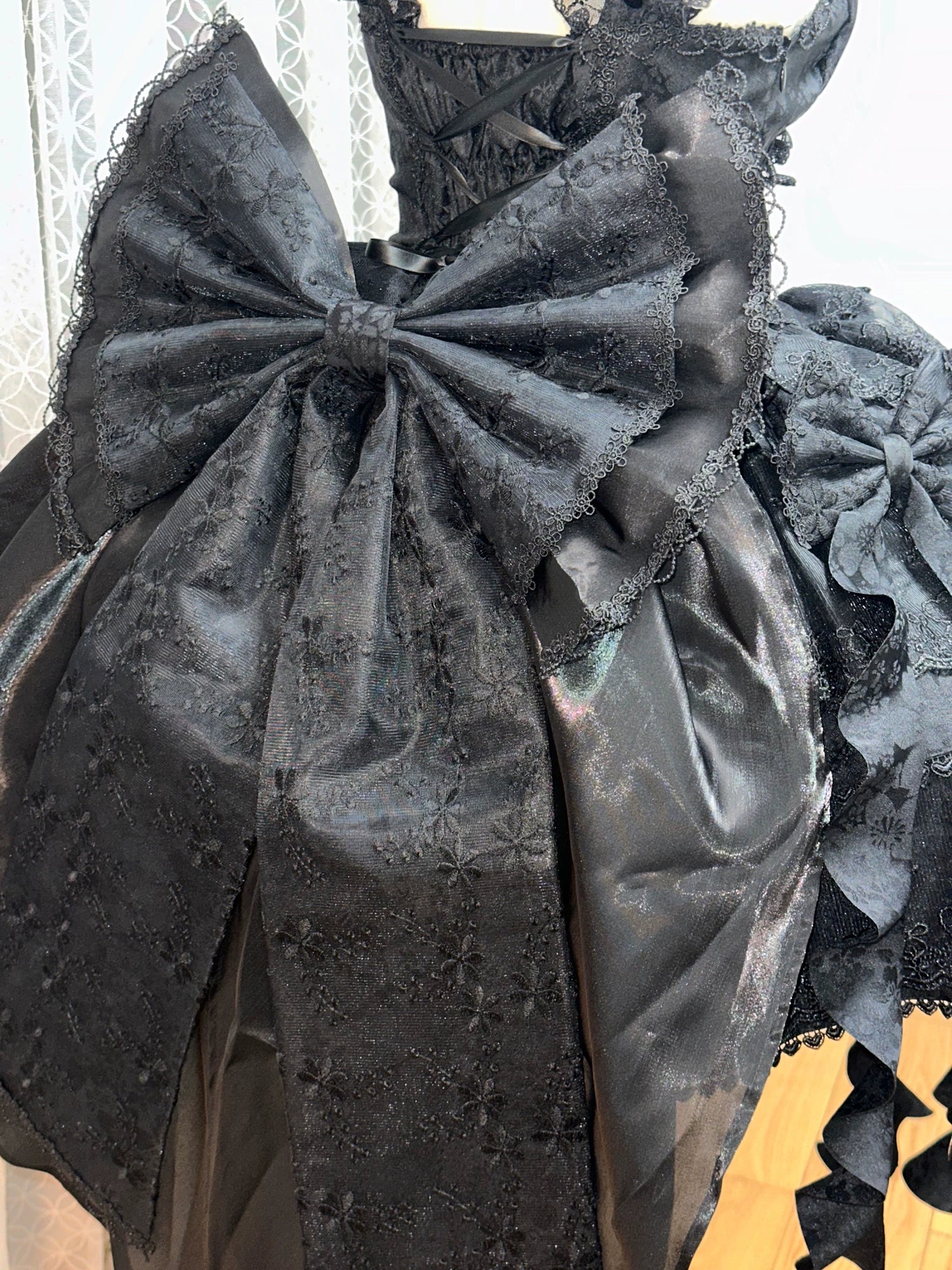 Mori Isle - Solid Gothic Lolita JSK Dress, Embroidered Lace 45658:857787