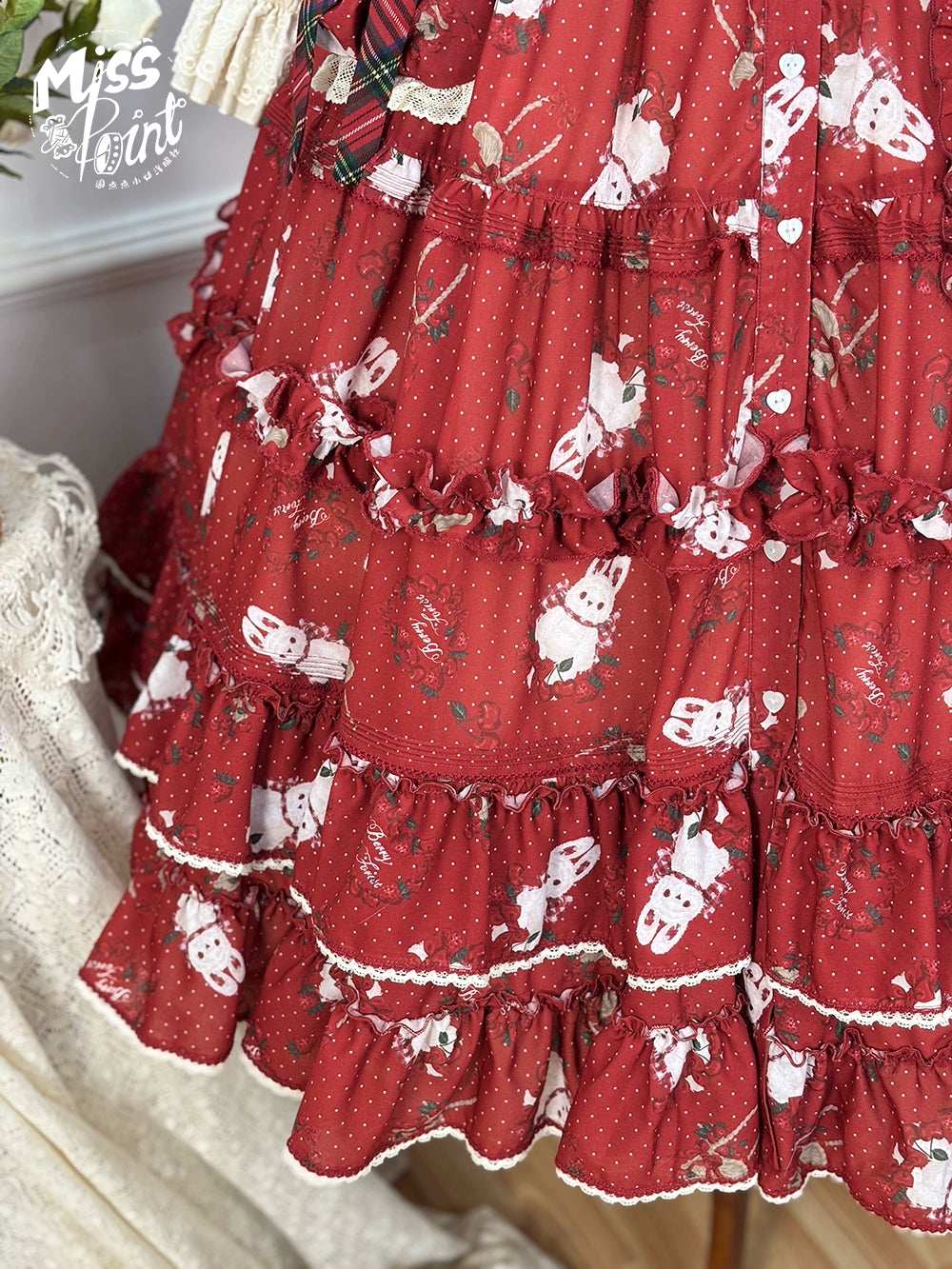 Miss Point - Forest Berry Bunny - Sweet Lolita JSK Elegant Bunny Print Dress 41972:721036