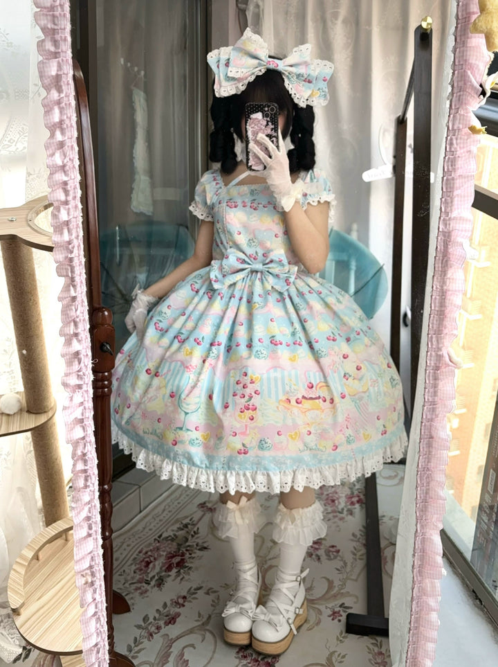 Lamp Flower Lolita~Summer Dream Ice Cream~Sweet Lolita OP Dress