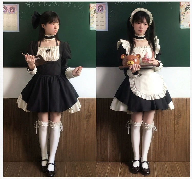 With PUJI - Suki - Maid Lolita OP Set, Detachable Apron, Juliet Sleeve