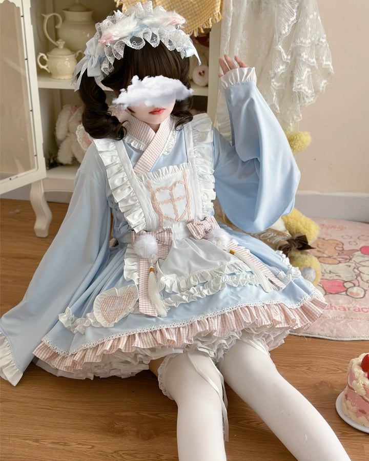 Hanguliang~Sweet Meow Nurse~Maid Lolita Skirt Set Kawaii Lolita Dress   