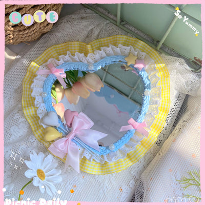 Bear Doll~Sweet Lolita Portable Students Mirror   