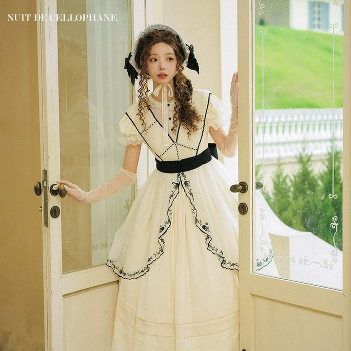 Nuit De Cellophane~Wild Swan~Elegant Lolita Dress Suit with Swan Embroidery