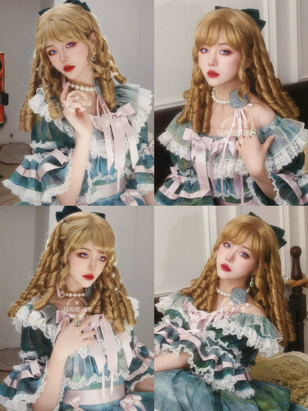 Mabuxi~Retro Lolita Wig Elegant Roman Curls Gorgeous Court Wigs 40472:668694