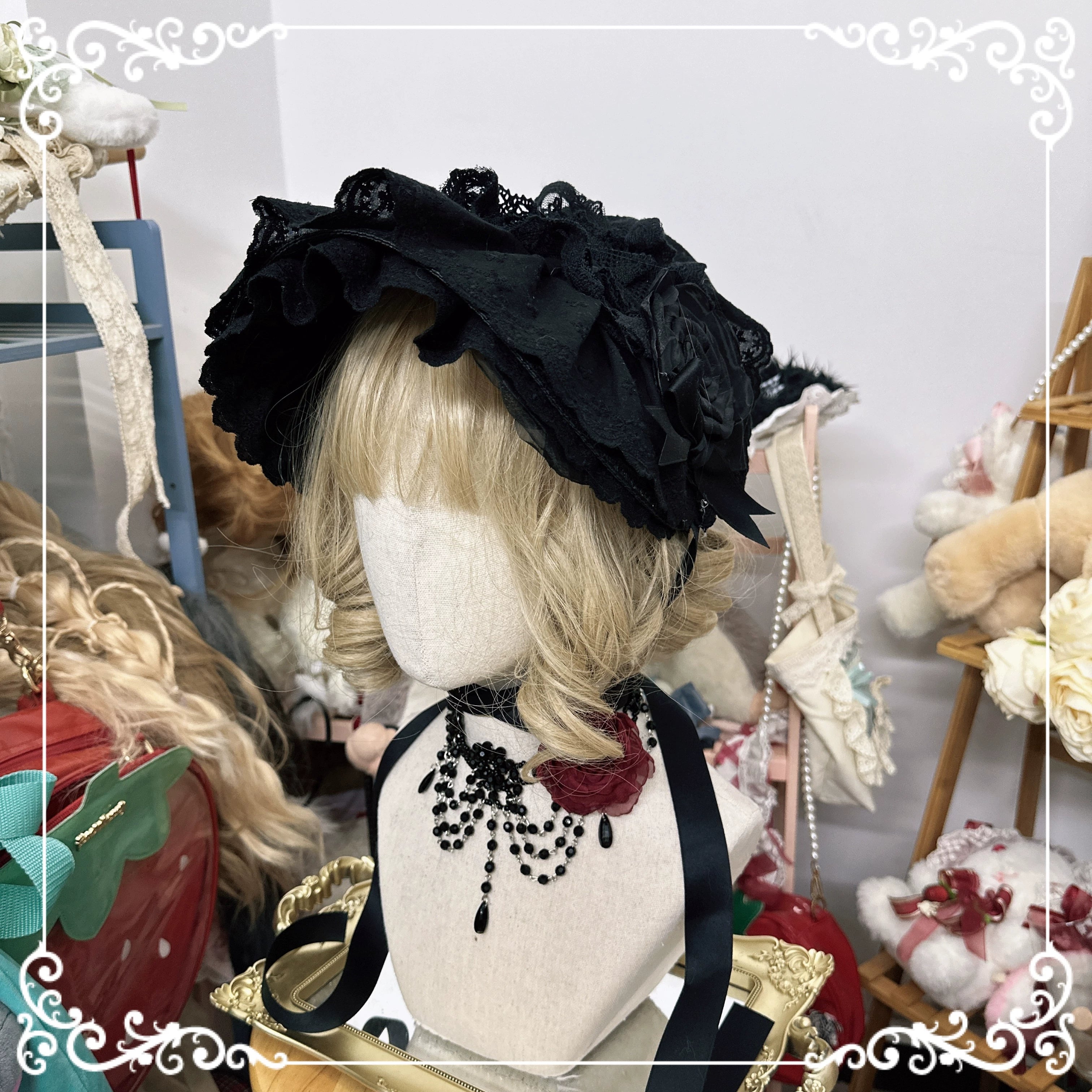 Chestnut Lolita - Gothic Lolita Bonnet Pure Cotton Hat