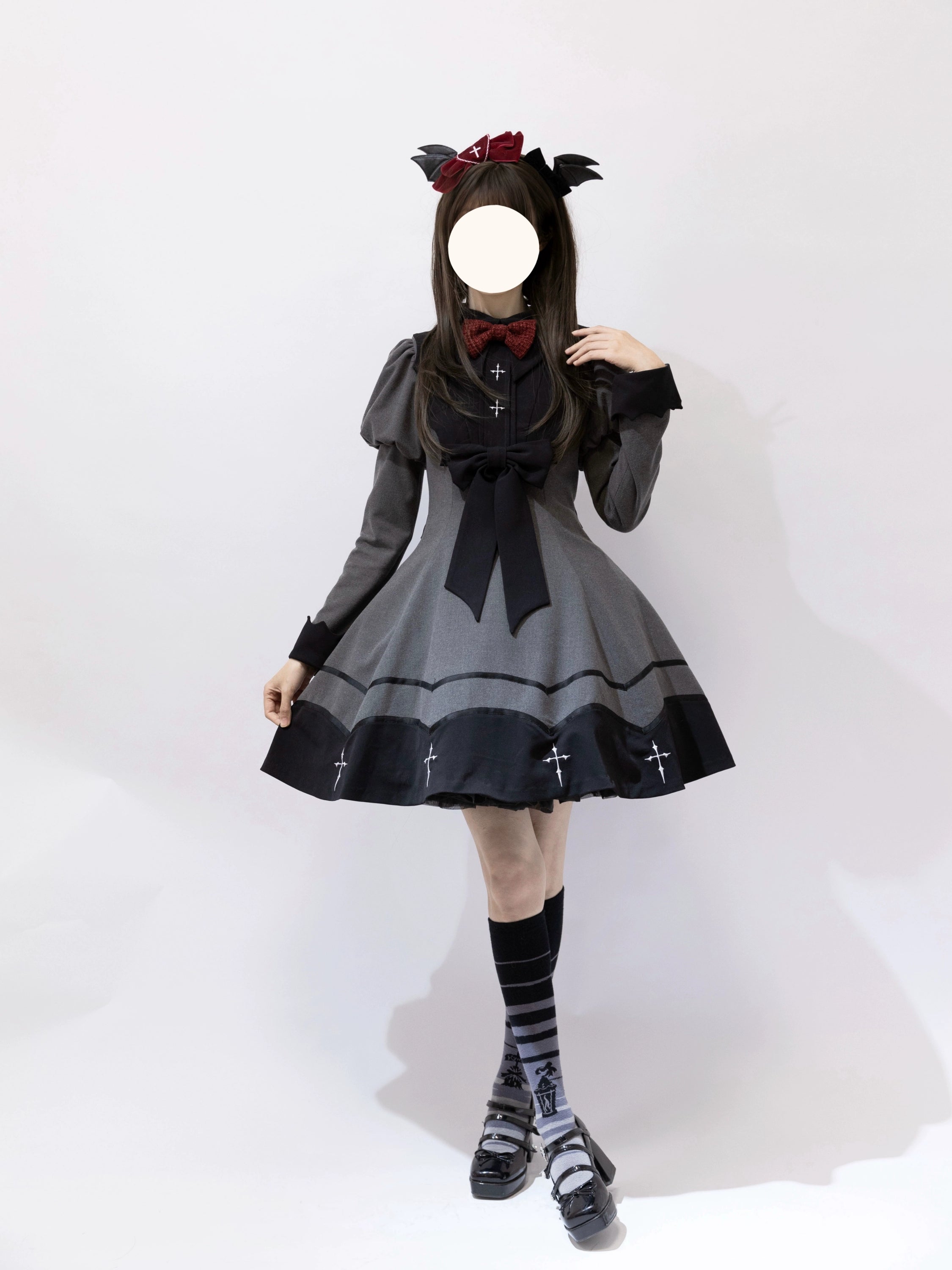Polaris Lolita - Vampire Princess - Bat-Inspired Halloween Gothic Lolita OP Dress 43386:774881