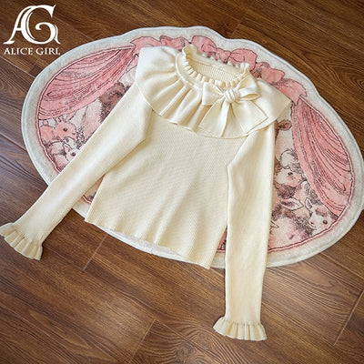 Alice Girl~Lolita Gingerbread Bear~Sweet Lolita Shirt Multicolors S apricot white 