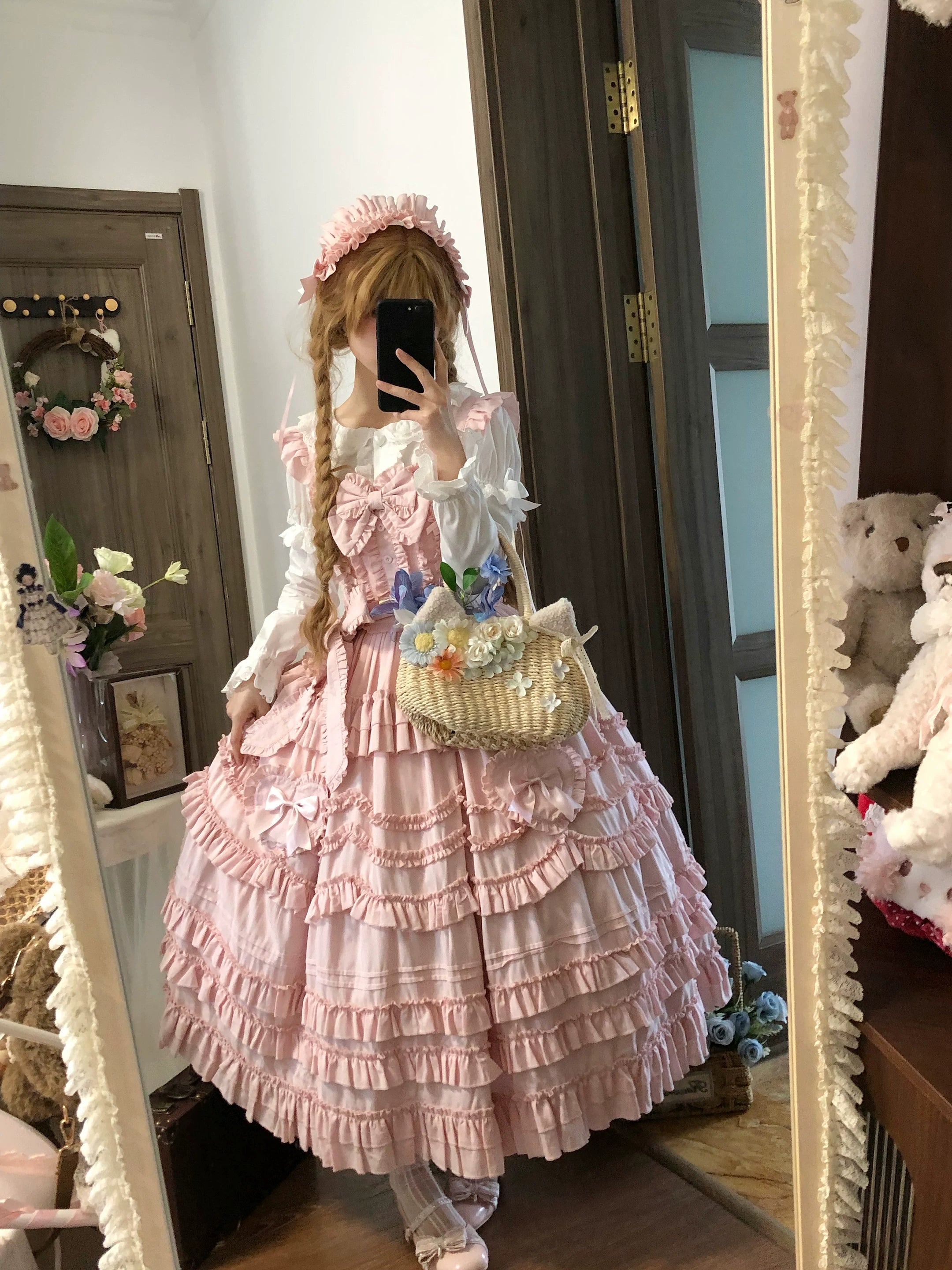 Loveheart - Solid Classic Lolita JSK Dress, Tiered Hem (L M S) 44486:810085