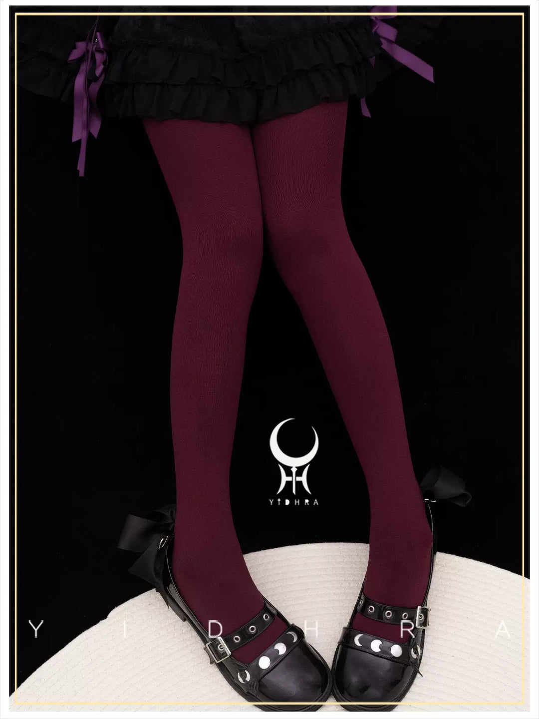 Yidhra~120D Daily Lolita Solid Color Velvet Spring Leggings free size 120D-wine red 