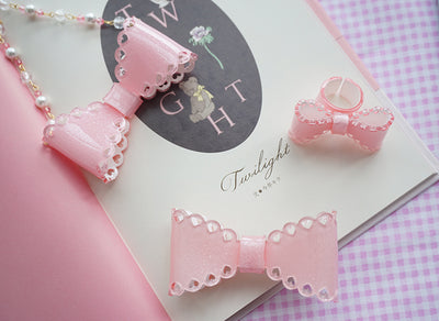 (Buyforme)Cat Tea Party~Handmade Sweet Lolita Beaded Bow Necklace   